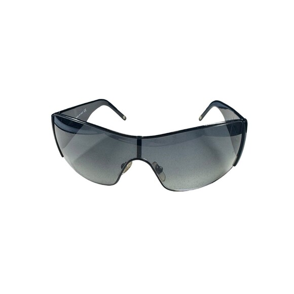 Versace 2081-B Black Sunglasses Shield Glitter Frame Vintage Shades w/ Case main image 5